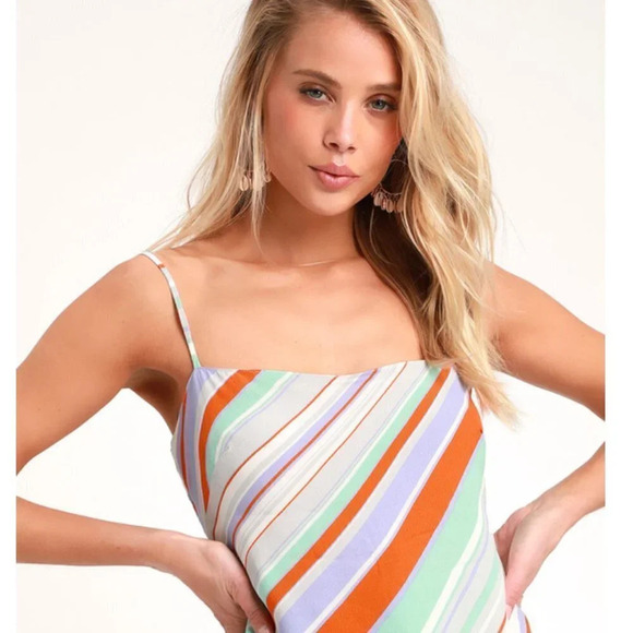Astr The Label Satire Rainbow Striped Sleeveless Top Size S - Picture 2 of 9
